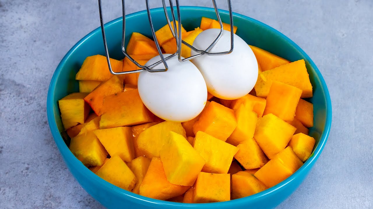 Calabaza y 3 huevos para un bizcocho delicioso - ¡para chuparse los dedos!