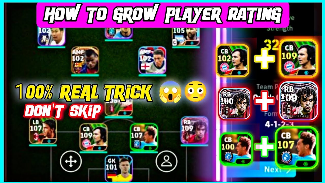 HOW TO GROW DEFENCE / DEFENDER CARD RATING || 100% REAL TRICKS IN EFOOTBALL 2025