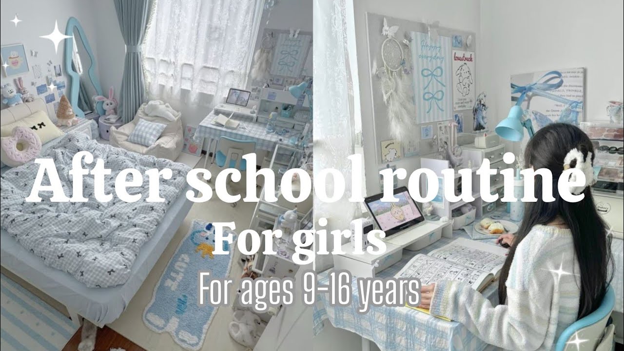 after school routine for 9-17 girls / this will make you more productive/ 🎀🌺✨💫💙✌🏼(aesthetic)