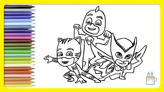 Vamos Desenhar E Colorir Os Pj Masks Aprendendo As Cores De Maneira Divertida