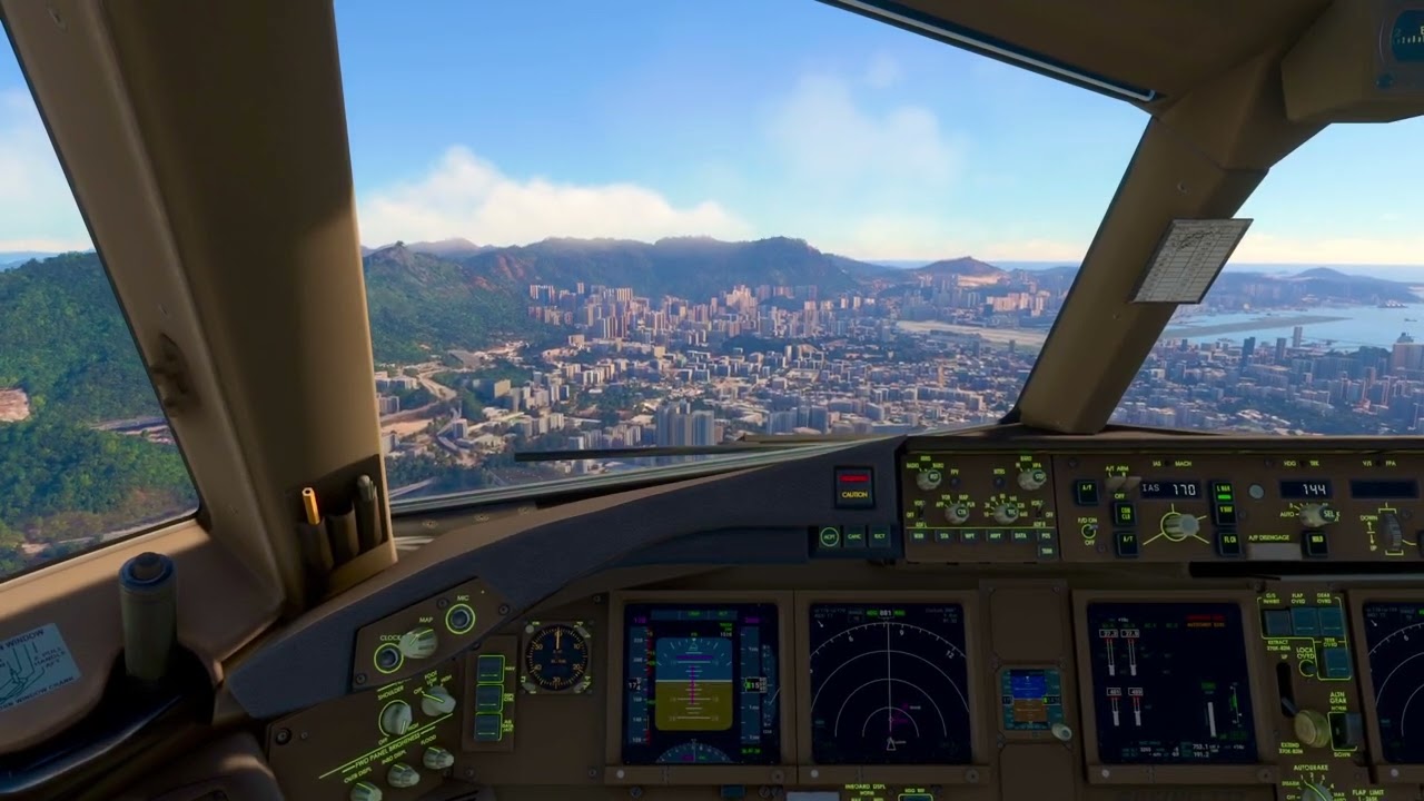 Hand Flown Kai Tak Approach Boeing 777-300ER 
