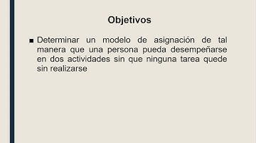 Modelo de asignación programación lineal