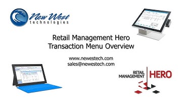 Retail Management Hero (RMH) - Point of Sale Transaction Menu Overview