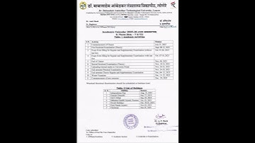 DBATU UNIVERSITY ACADEMIC CALENDAR 2025 - 26 ODD SEMESTER B PHARM SEM - V & VII