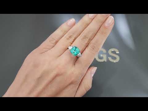 Neon blue Paraiba tourmaline in cushion cut 4.65 carats, Mozambique Video  № 3