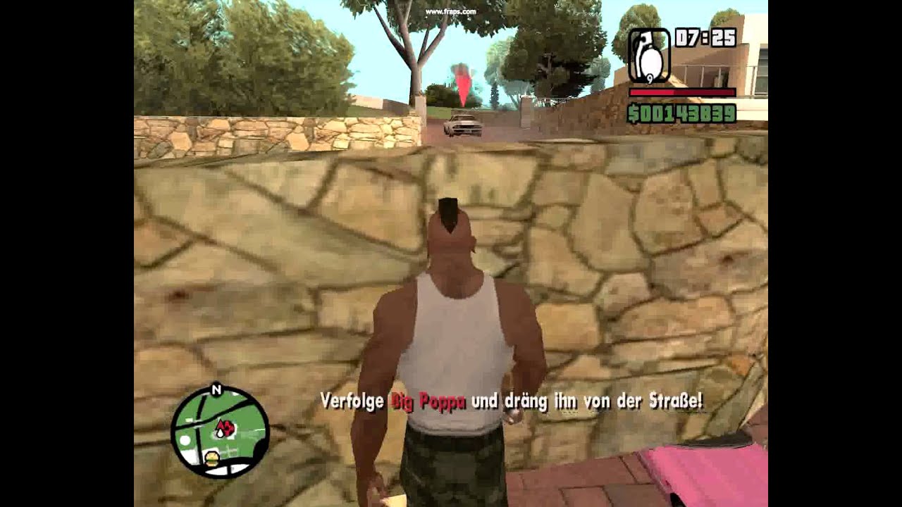 GTA: San Andreas - A Home in the Hills - End the car chase quickly with the Minigun