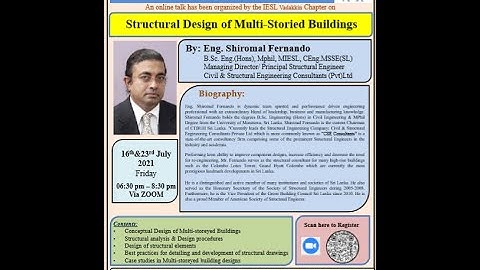 Structural Design of Multi-Storied Buildings By Eng. Shiromal Fernando (Session 1)