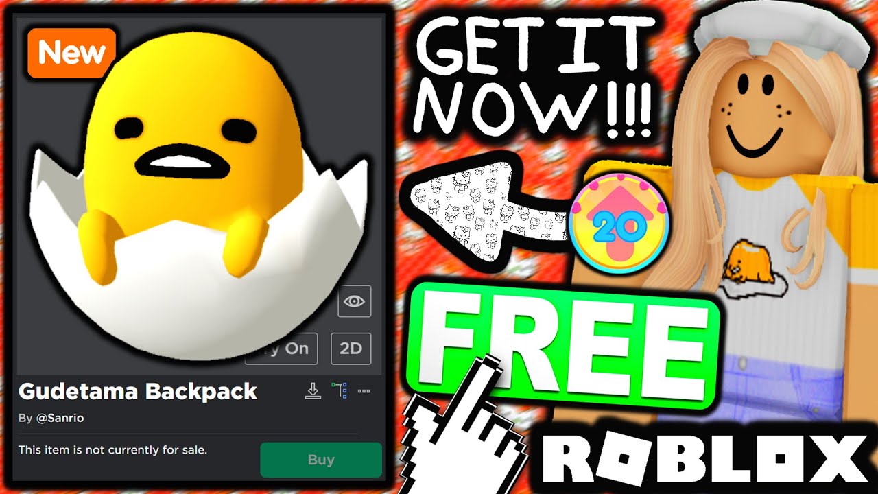 HOW TO GET FREE GUDETAMA BACKPACK! NEW SANRIO ITEMS OUT NOW! ROBLOX My Hello  Kitty Cafe 