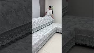 Amazing Stretch Sofa Cover Transformation 😍 | Easy Home Decor Upgrade #shorts
