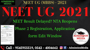 NEET Result 2021 | Latest Update | Score Card | NEET 2021 | Phase 2 Registration | NTA Update