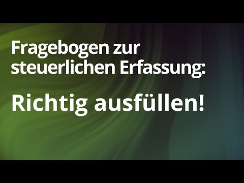 Fragebogen steuerliche Erfassung