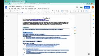 How to Right Align Dates on Your Resume Using Tab Stops in Google Docs