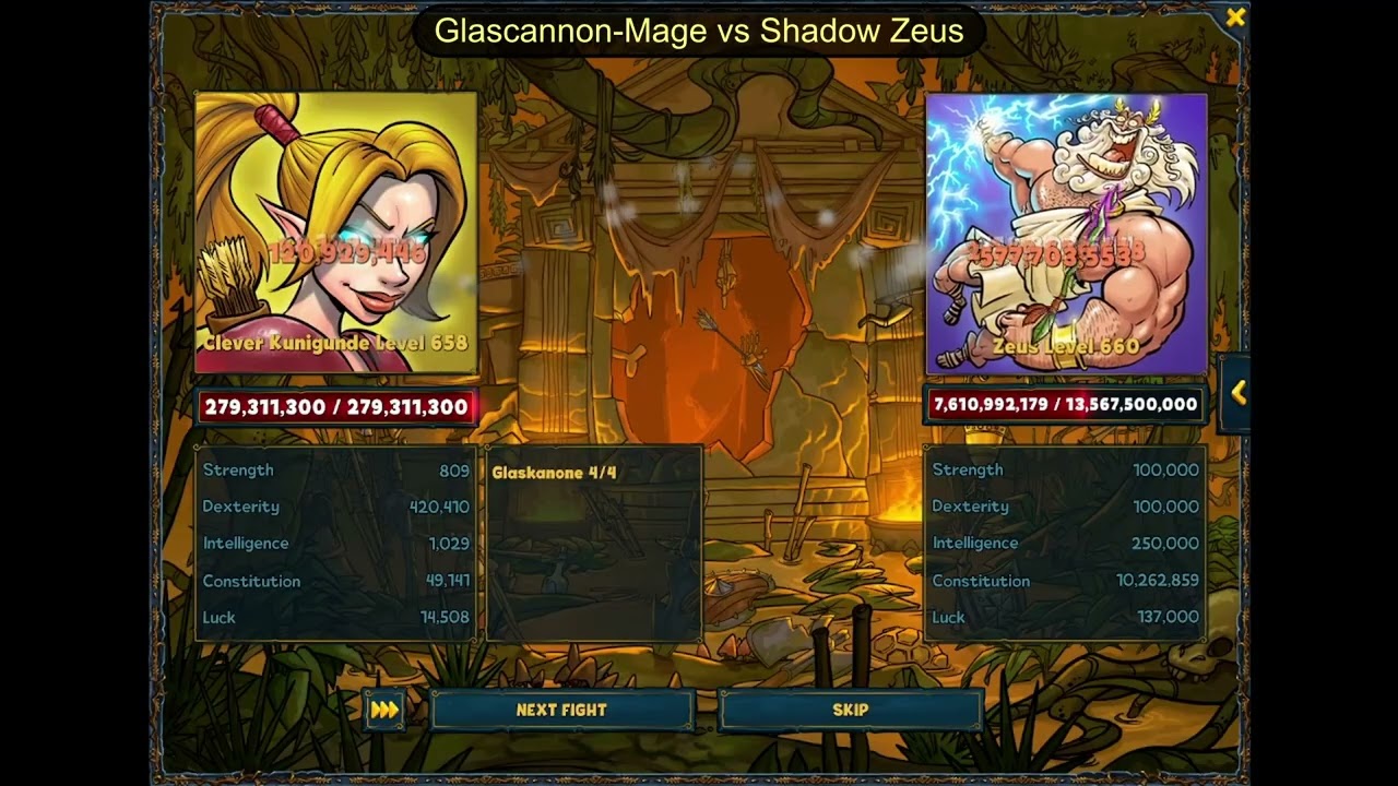 Shakes & Fidget - Glasscannon-Mage lvl 658 (F23) vs Shadow Zeus