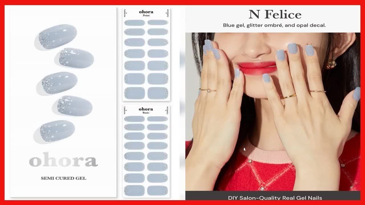 ohora Semi Cured Gel Nail Strips (N Felice) - Works with Any Nail Lamps ...