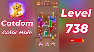 Catdom Color Hole Level 738 Walkthrough [NEW UPDATE] 🐱🟣 | Relaxing Color Puzzle Game | Go Answer