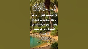 سورة الفلق كاملة برواية حفص عن عاصم بصوت القارئ الشيخ ادريس ابكر #المصحف