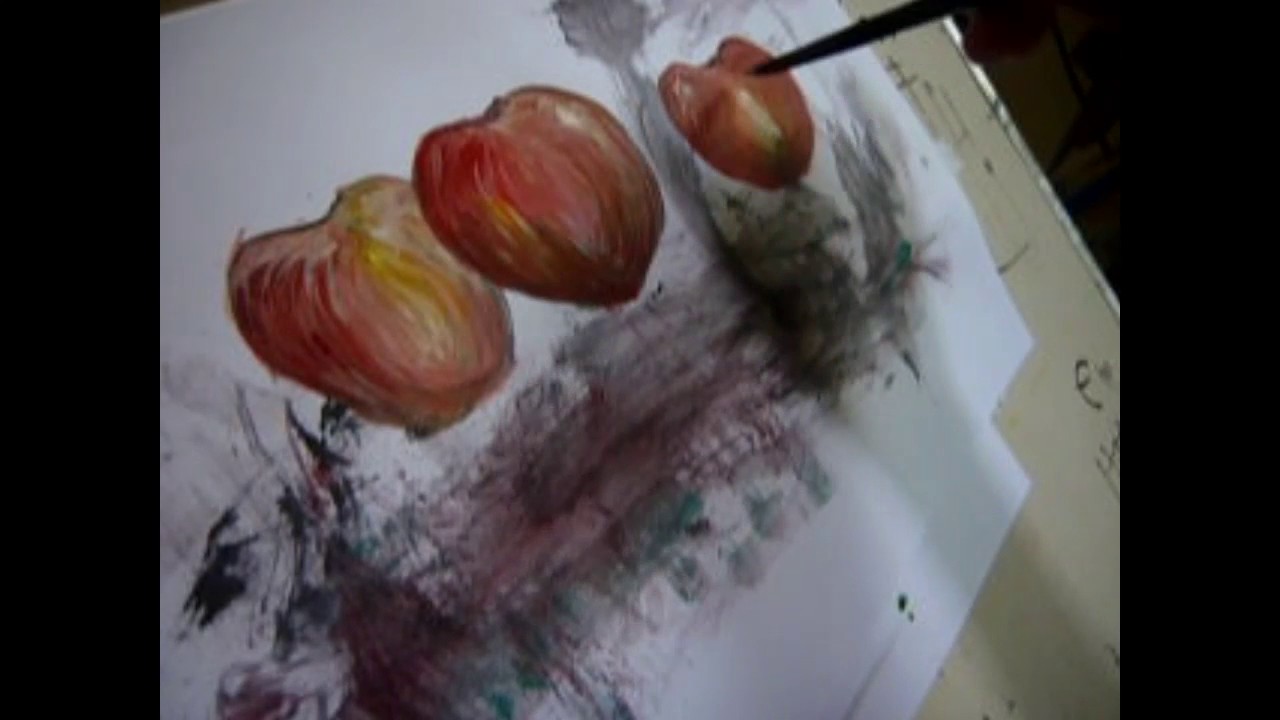 Contoh Gambar Cara Mewarnai Apel Dengan Pensil Warna  