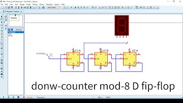asynchronous  down counter and up counter mod 8 using D flip flops