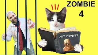 Gatos Luna y Estrella reaccionando a un zombi CAP 4 EL LIBRO ANTIZOMBIS / Videos de gatitos