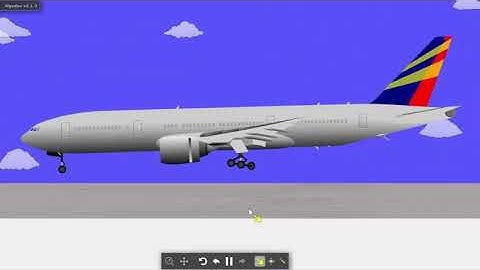 Boeing 777 algodoo butter landing #swiss001landing