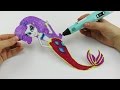 My Little Pony How To Draw Rarity Mermaid Equestria Girl with 3D PEN! Coloring Video