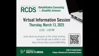 Rehabilitation Counseling & Disability Sciences Virtual Information Session