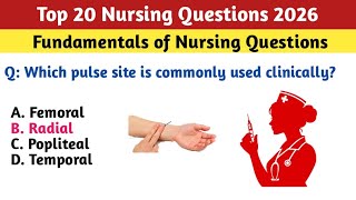 Top 60 Nursing MCQs 2026-27 | Fundamentals of Nursing
