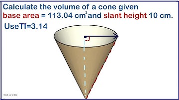 Volume of a cone given base area and slant height