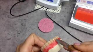 Видео быстрой моделировки десны на съемном протезе | Anastasia Dent | зубной техник |