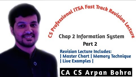 ITSA CS Professional | Information System | Quick Revision - Part 2