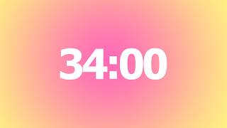 34 Minute Timer 🌷 No Music | 34 Minute Aesthetic Countdown Timer | 34 Minute With Alarm
