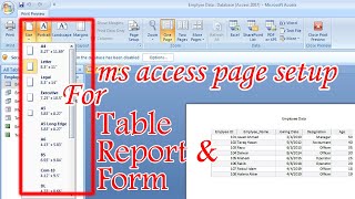 ms access page setup || data print|| Page layout|| report print || Part_6