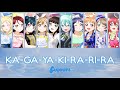 Aqours ft. Hatsune Miku - KA-GA-YA-KI-RA-RI-RA / Sparkling-Shining (Color Coded, Kanji, Romaji, Eng)