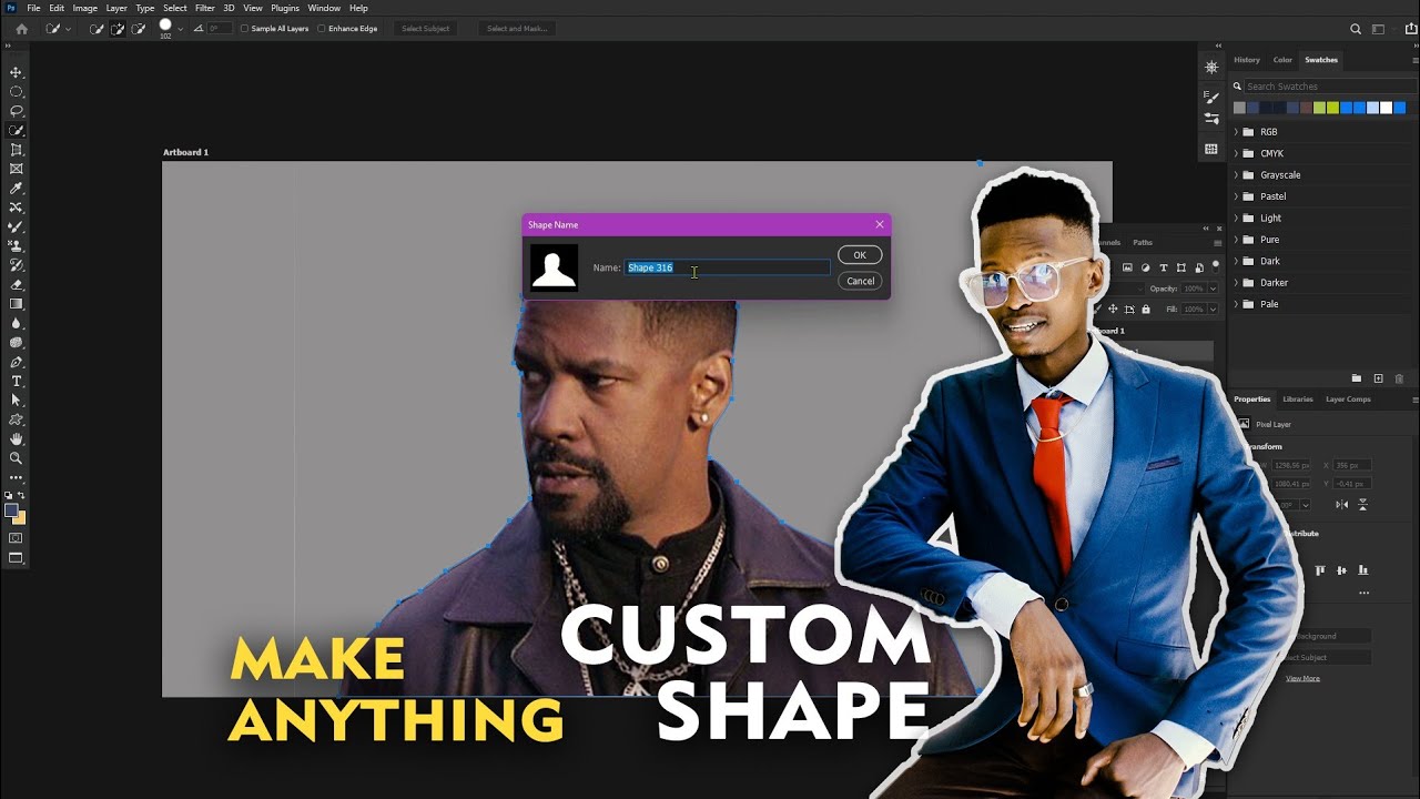Customize Anything MAKE ANYTHING CUSTOM SHAPE.... Learn Photoshop. - YouTube