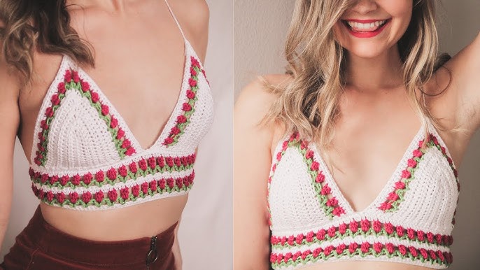 LOVESHORE, Eve Bralette 🌬 This bralette features bra cup design with a  crochet picot edge and an intricate floral-like band design. The Hebrew  me