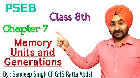 PSEB | Class 8 | Chapter 7 | Memory Units and Generations |