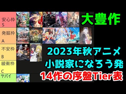 【なろうも大豊作】2023年秋アニメの小説家になろう発アニメ13作＋再放送のTier表を作ってみた【シャンフロ・薬屋・陰実・盾の勇者・聖女・最果て・ティアムーン・ポーション・わた推し・イケナイ・暴食】