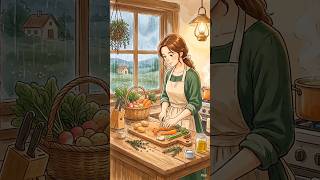 Rain Against the Wooden Window 🌧️ Cozy Countryside Soup | Relaxing ASMR Story for Sleep & Study 🌸🌸⛈️