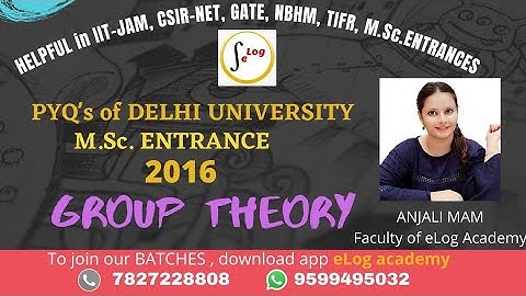 GROUP THEORY PYQ SOLUTIONS // 2016 // Delhi University