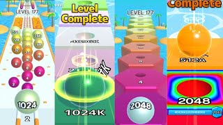 Ball Run 2048 vs Ball Run Infinity vs 2048 Runner Balls Satisfying all levels gameplay walkthrough👌