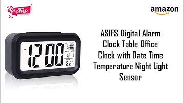 JASIFS Digital Alarm Clock Table Clock with Date Time Temperature Night Light Sensor | Digital Clock