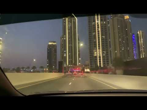 Passing at Dubai Creek Harbour at Night | dxb rides