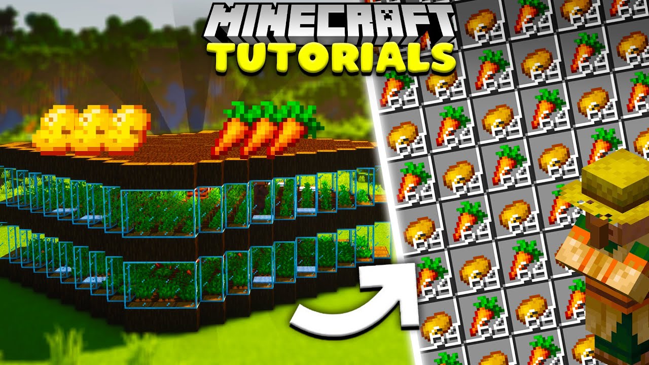 Minecraft EASY Potato & Carrot Farm Tutorial +800 PER HOUR ! YouTube