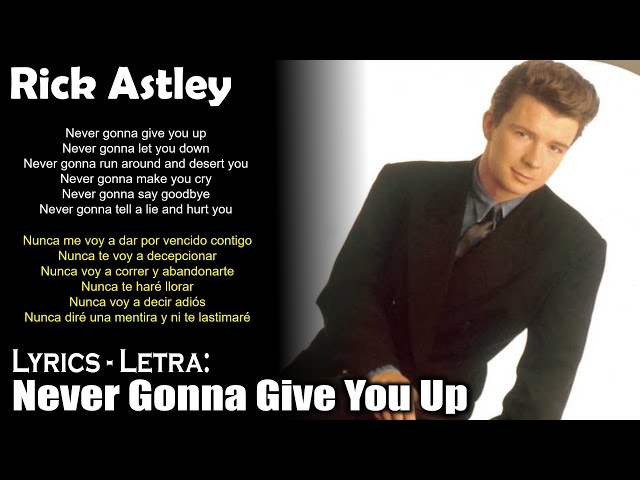 Rick Astley lyrics translated to japanese and back - Imgur