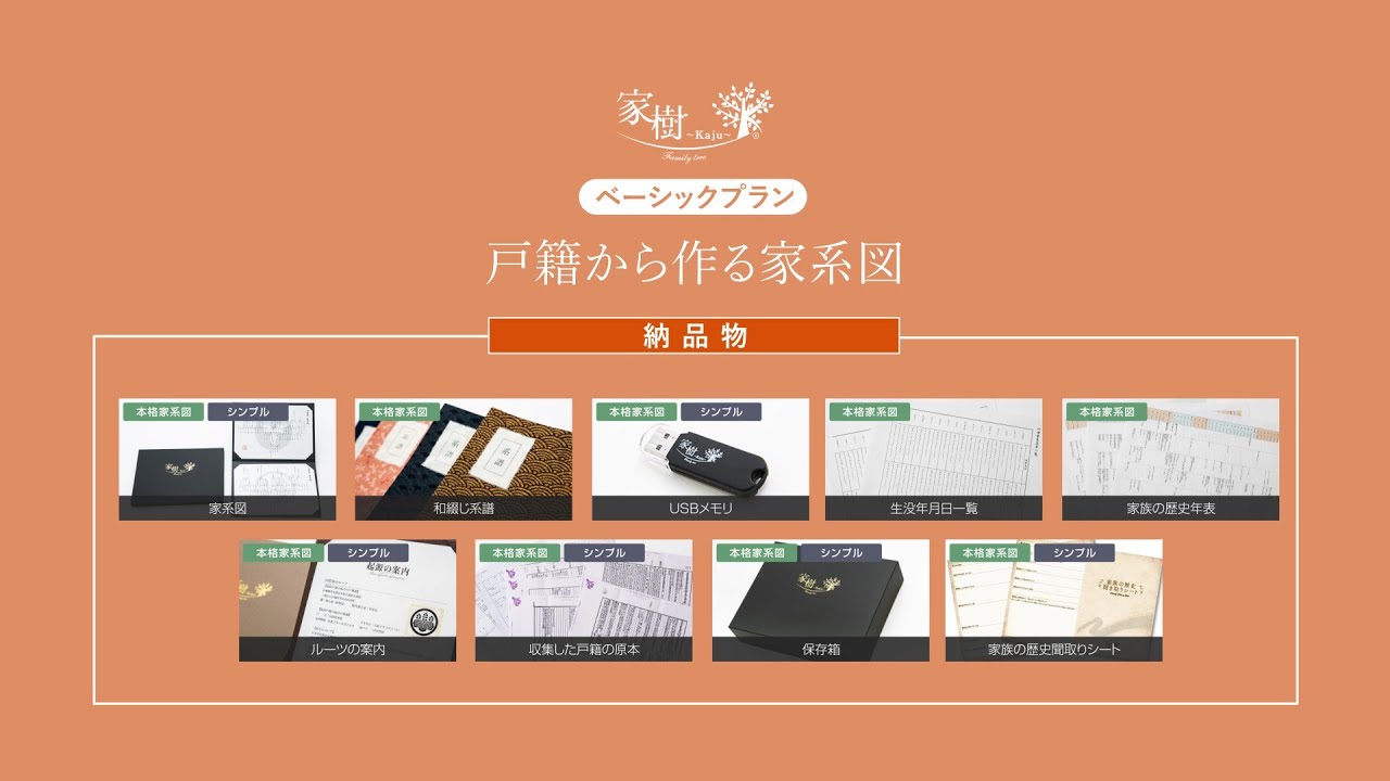 家系図セットの料金・プラン | 家系図作成の家樹-Kaju-