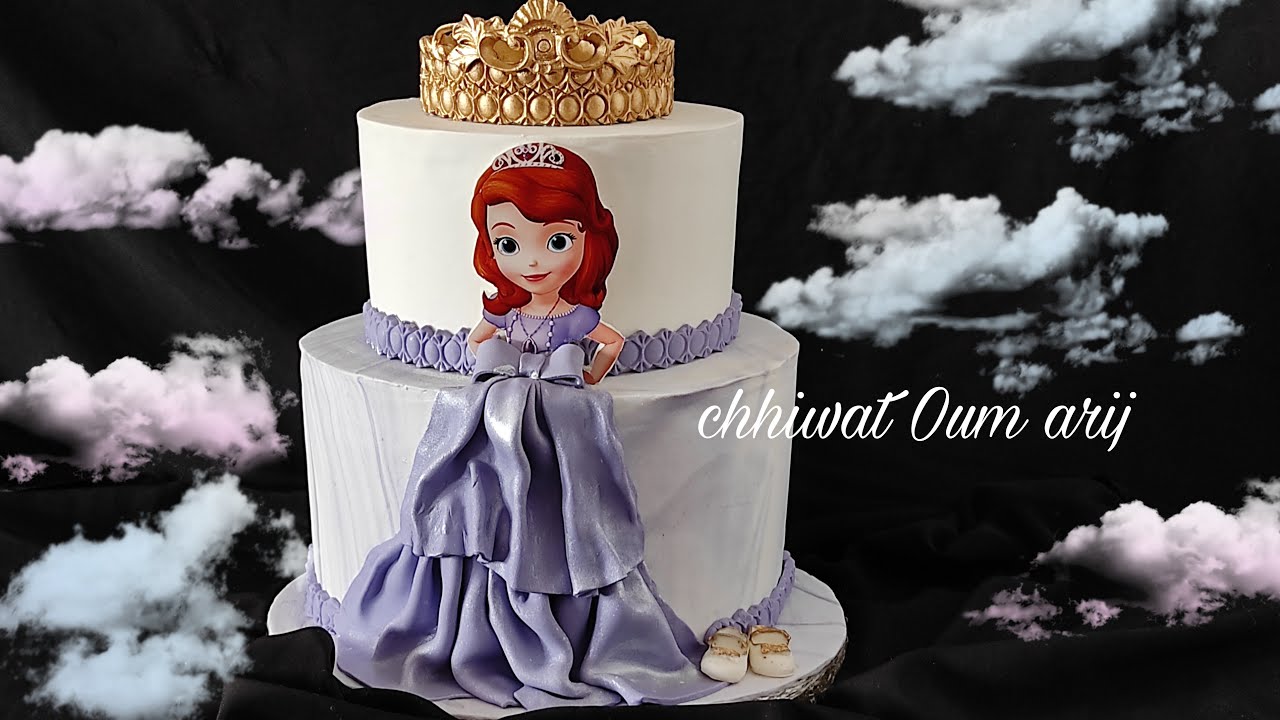 طريقة تزين مبسطة لكيك ديزاينtheme princesse sofia بتقنيات وادوات بسيطة مع جميع النصائح👆