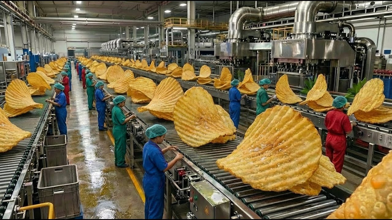 Inside a Potato Crisp Factory | From Raw Potatoes to Stacked Crisps  (Full Process)