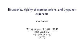 ICM2014 VideoSeries IL7.5 : Alex Furman on Aug18Mon