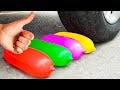 CRUSHING CRUNCHY & SOFT THINGS BY CAR! EXPERIMENT: CAR VS WATER BALLOON AND TOYS