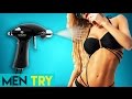 Men Try Spray Tanning for the First Time